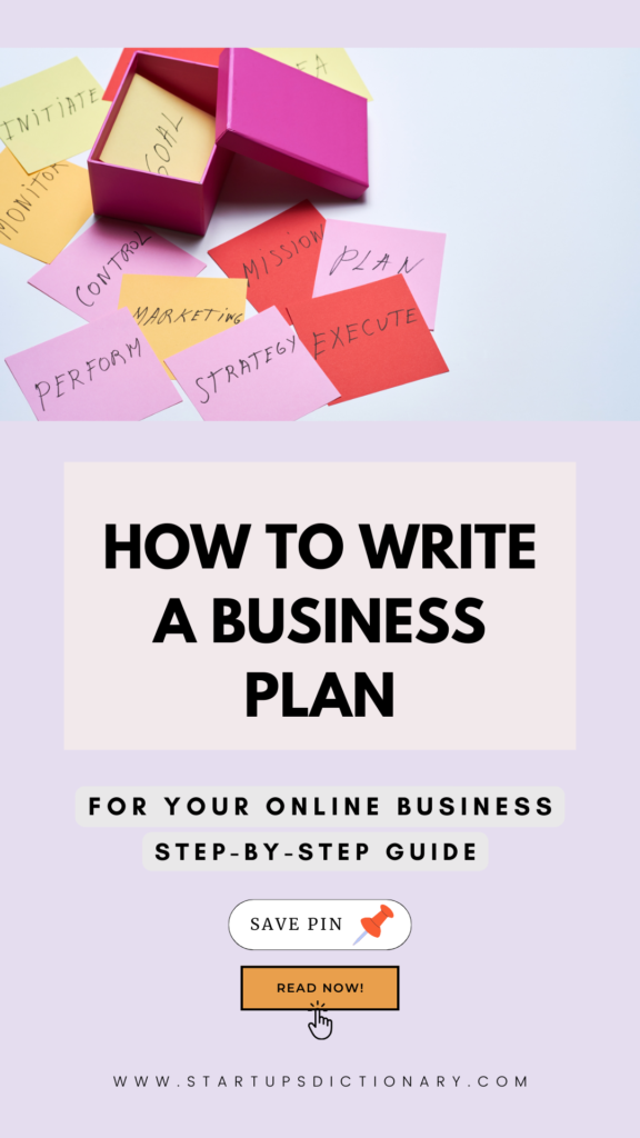 How to write a business plan - Startup Dictionary